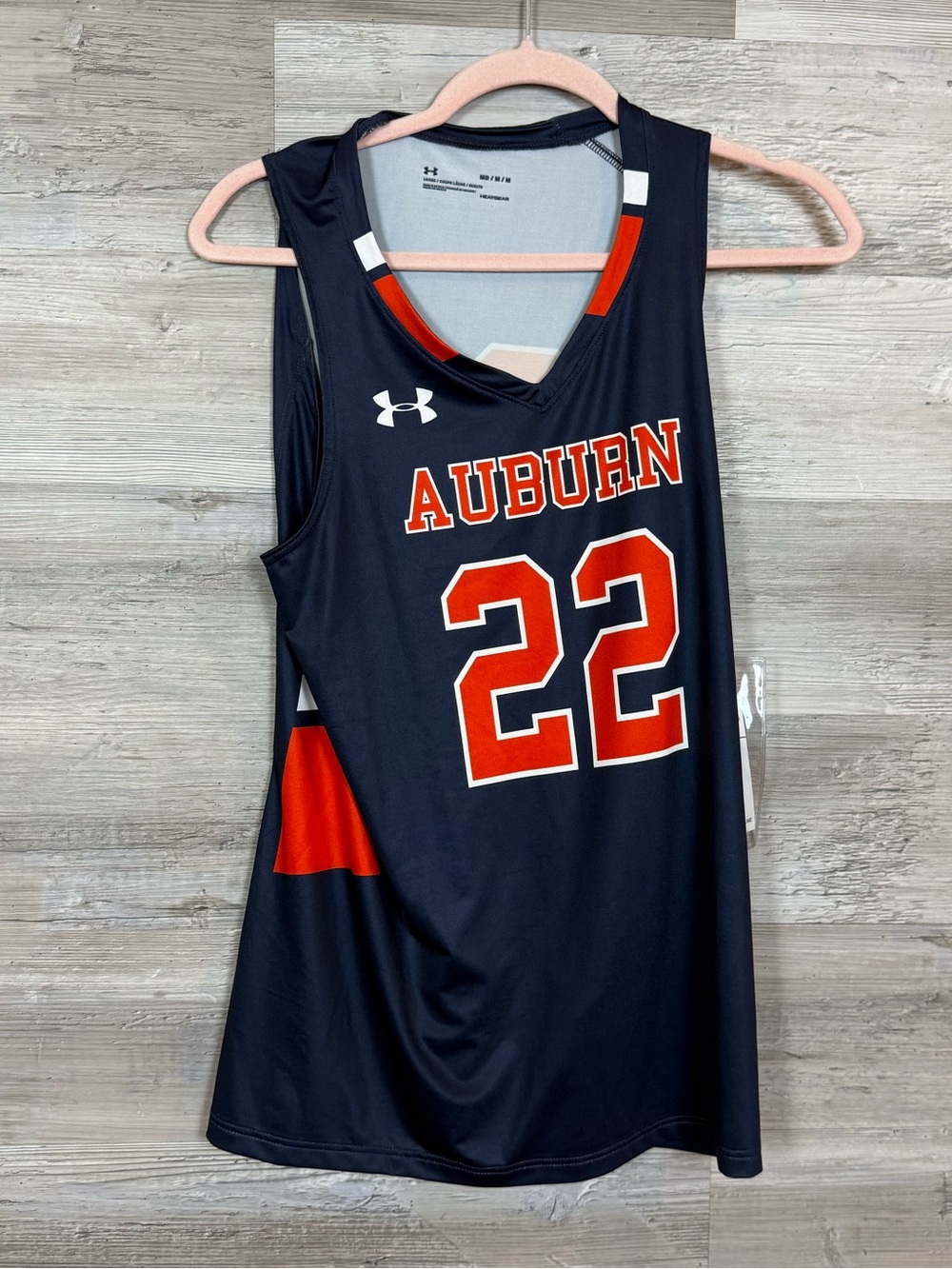 NWT Under Armour Auburn Tigers Basketball Jersey #22 Women Medium Navy Blue